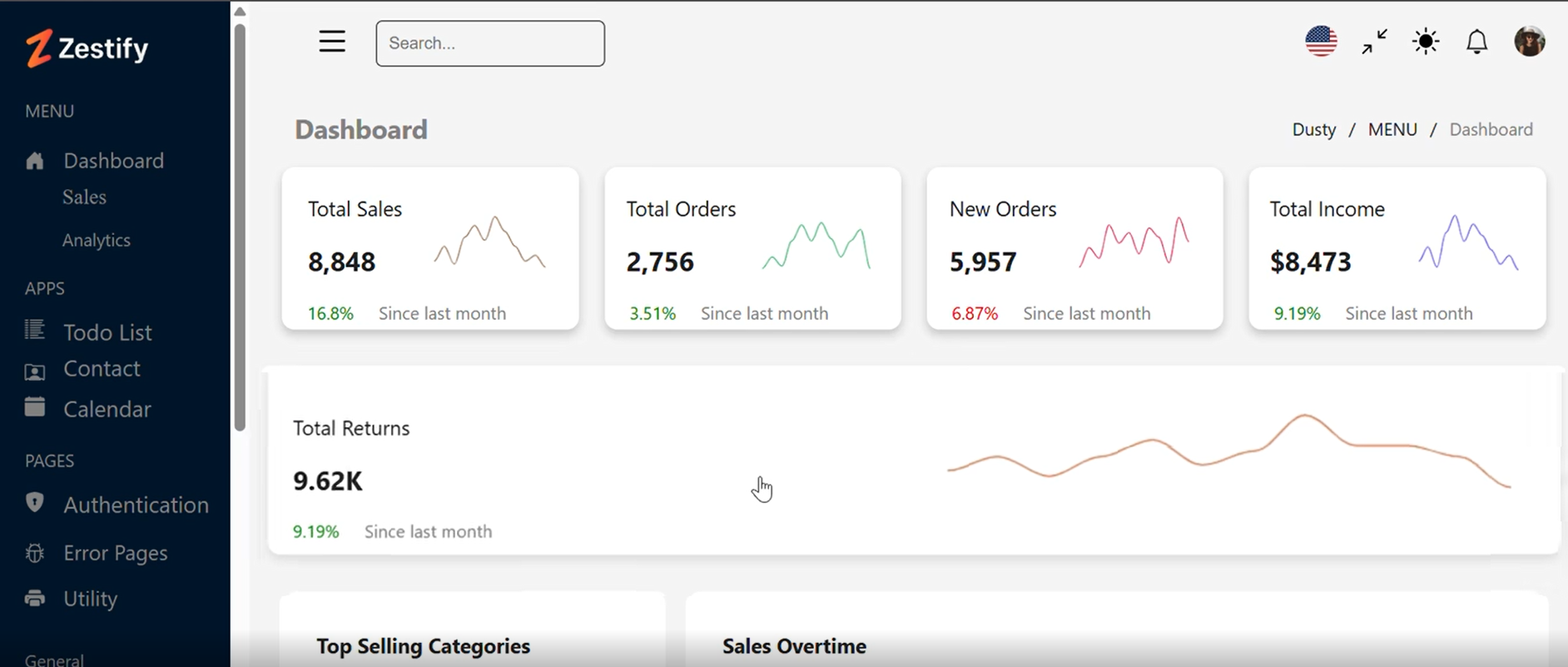 Zestify Dashboard